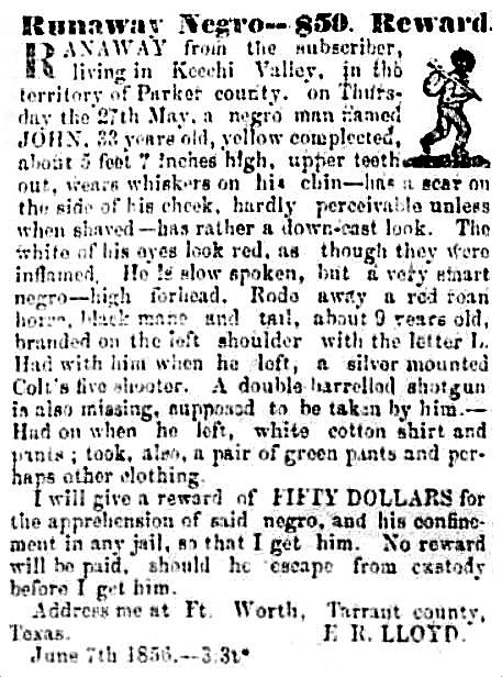 runaway_negro_dallas-herald-1856