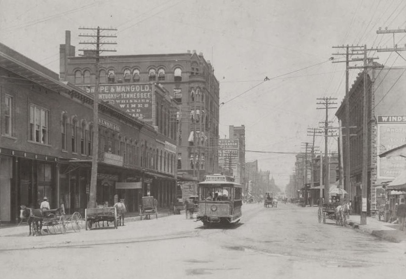 swiss-ave-streetcar_main-and-market_cook-degolyer_c1900