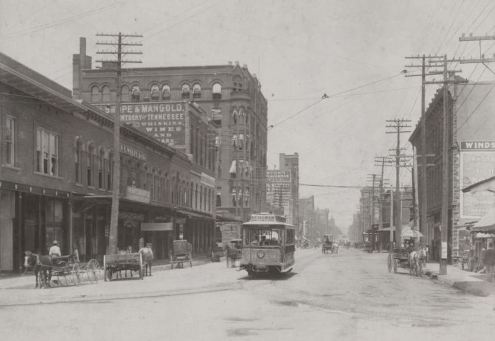 swiss-ave-streetcar_main-and-market_cook-degolyer_c1900