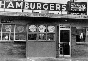 we-three-at-webers_5060-lovers-lane_HPHS-yrbk_1959_photo